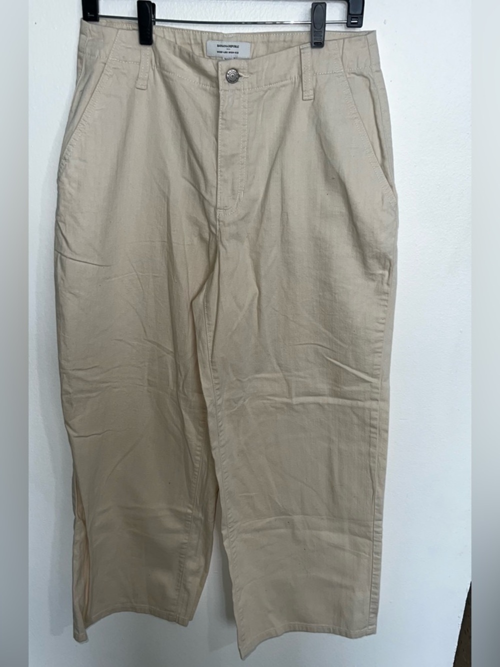 Banana Republic Light Beige Wide-Leg Trousers